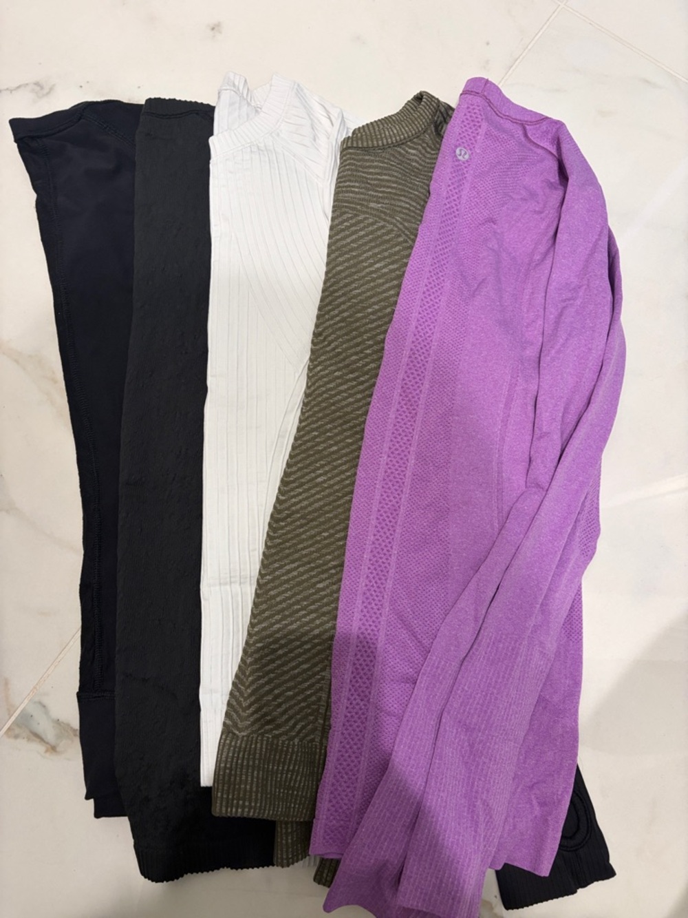 Lululemon 5long sleeve Tops - Purple, Olive, Black, White